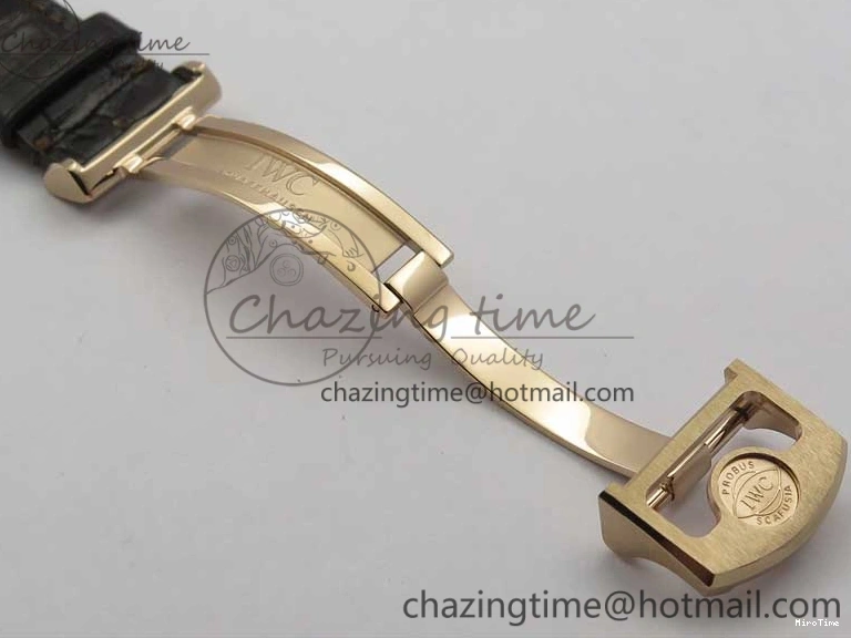 MIROTIME 0218 Compact Portugieser Perpetual Calendar IW503302 RG V9F 1:1 Best Edition White Dial on Brown Leather Strap A 7113